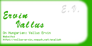 ervin vallus business card